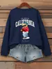 Sudadera con Estampado de Letras Rapper Bear Los Angeles para Mujer, Holgada, Cuello Redondo, Streetwear, Hip-Hop, Sudadera