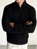 Suéter de punto trenzado retro estilo old money con media cremallera para hombre, otoño e invierno, casual, ajuste holgado, talla grande, jersey de punto
