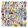 100 Hojas/50 Hojas de Pegatinas de Pokemon, Pegatinas de Dibujos Animados, Pegatinas para Equipaje y Papelería, 20 Estilos en Stock, Liquidación