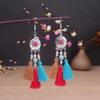 Aretes Turquesa Bohemios Europeos y Americanos Retro Búho Geométricos Atrapasueños Pluma Borla Aretes Mujeres