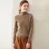 Suéter de cachemira Bai Cai Rong 2026 para mujer, versátil, diseño de cuello alto, tejido de lana, elegante