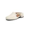 Comercio Exterior Talla Grande 40-43 Ropa Exterior Zapatillas de Punta Descubierta Verano Nuevo Punta Redonda Tacón Grueso 2.5cm Tacón Bajo Sandalias de Superficie Suave