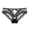 582V Deseo Puro Sexy Lunares Transparente Hot Pants Encaje Cintura Baja Tentación Transpirable Cubre Cadera Bragas para Mujer