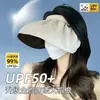 Coreia do Sul Ins Celebridade da Internet Chapéu com Faixa de Cabelo Dobrável Chapéu de Sol de Uso Duplo Chapéu Concha Moda Feminina Primavera e Verão Chapéu de Sol com Topo Aberto Estilo Coreano