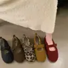 Zapatos planos Mary Jane Windy 2026 estilo hada ropa exterior zapatos planos forrados de felpa otoño e invierno nuevos zapatos peludos