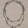 Novo Colar de Corda Trançada Verde Estilo Chinês com Contas Feminino Design de Nicho Corrente de Clavícula Empilhada de Alta Qualidade Corrente Longa para Suéter