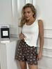 Pijama Modal Transfronterizo para Mujer, Estilo Nuevo, Camiseta sin Mangas con Volantes y Sentido del Diseño, Shorts Estampados, Ropa de Casa