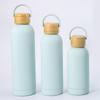 Termo de acero inoxidable 304 de gran capacidad con boca pequeña para deportes al aire libre, taza de agua con tapa de bambú para coche, venta al por mayor transfronteriza