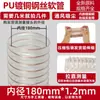 Conducto de Aire de Poliuretano PU Grabador Cable de Acero Chapado en Cobre Manguera Flexible Transparente Manguera de Vacío para Virutas de Madera Telescópica Ventilación Grosor 0.63mm