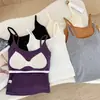 Camisola de Lyocell cepillado multitalle para otoño e invierno con tirantes finos y copas incorporadas, un top básico versátil