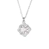 Colar Quadrado de Zircônia com Diamante Cintilante em Prata Esterlina 925 para Mulheres, Design Simples de Nicho, Moderno, Luxo Leve, Corrente de Clavícula Exquisita 7943A