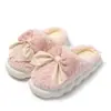 Pantuflas de Algodón para Mujer Otoño Invierno Hogar Interior Antideslizantes Cálidas 2026 Nuevas Lindas Pantuflas de Algodón con Lazo de Felpa sin Espalda para Mujer