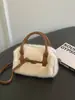 Bolsa Esponjosa para Mujer 2026 Nuevo Otoño/Invierno Bolsita para Cosas de Uso Diario Moda Versátil Felpa Bolso de Hombro Único Cruzado