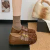 Jialuo Ya~ Zapatos Birkenstock de Suela Gruesa y Tacón Oculto para Mujer, Zapatos de una Sola Pieza Estilo Mary Jane, Nuevos Estilos de Otoño, Mocasines Birkenstock de Dos Vías
