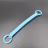 Soporte para Tarjeta de Teléfono Móvil con Anillo de Resorte de Doble Broche Pintado en Spray, Cordón Anti-Pérdida, Cadena de Resorte de Plástico Telescópica, Llavero de Color Caramelo