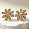 Pendientes, tachuelas, pendientes florales, pendientes de venta caliente transfronterizos, lujo ligero, sensación de alta gama, pendientes exagerados, pendientes para mujer, tachuelas para mujer