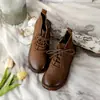 Botines Individuales de Piel de Vaca de Artesano con Cremallera Lateral Estilo Bosque Pulido en Color, Suela Suave, Planos Cómodos Versátiles para Mujer, Nuevo Modelo de Otoño