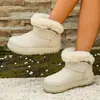Botas de nieve europeas y americanas de suela gruesa transfronterizas para mujer, invierno 2026 comercio exterior talla grande lazo adornos de piel sintética zapatos de algodón