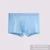 Yao pan'er nova cueca masculina de seda gelada popular respirável condutora de umidade boxer cueca verão cor sólida cueca jovem