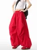 Pantalones de paracaidista anchos rojos West Coast para hombre y mujer, pantalones cargo holgados de verano estilo hip-hop con caída, pantalones rectos hasta el suelo
