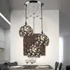 Lámpara de Araña de Cristal Minimalista Postmoderno de Lujo Nórdico para Restaurante Pasillo Personalizado Barra Mesa de Comedor de Hierro Lámpara Creativa para el Hogar