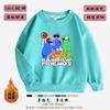 Rainbow Friends Jogo de Animação Amigos Azuis Jaqueta Moletom Infantil Estampada Outono e Inverno Veludo Engrossado Gola Redonda Manga Longa