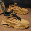 Botas de Trabalho Masculinas Inverno Antiderrapantes Botas Martin de Caminhada Sapatos de Pai Masculinos com Solado Grosso que Aumentam a Altura Sapatos Esportivos Casuais de Cano Alto Tendência