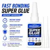 Kineshinex Adhesivo Fuerte de Secado Instantáneo 20ml Adhesivo Impermeable con Doble Punta Aplicadora Fina Adecuado para Mantenimiento Diario