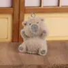 Capibara Flocado Accesorios de Resina Llavero Hecho a Mano Creativo Colgante para Mochila Decoración