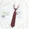 Jk Tie Female Lazy Nude-Free Brown Stripe Japanese Style College Style Decorative Wine Red Dk Shirt Boys Casual
