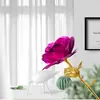 Día de San Valentín Chino Rosas de Oro Foil Color Dorado Brillante Día de la Madre Clavel Flor Eterna Regalo de San Valentín Caja de Regalo