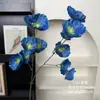 Diseño de Escena de Boda con Flores Artificiales Azules, Arreglo de Piso con Flores Falsas, Phalaenopsis, Tulipanes, Arreglo Floral Decorativo Suave