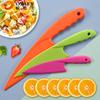 Cuchillo de plástico para frutas y verduras para niños, cuchillo pequeño, cuchillo de juguete para educación temprana, cuchillo para pan, pelador de melones y frutas, cuchillo ondulado para patatas.