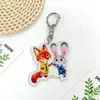 Nuevo llavero acrílico de Judy y Nick de Zootopia, lindo regalo de dibujos animados para mochilas
