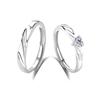Anillo de pareja con señal de corazón, plata de ley S925, anillo de lujo avanzado para mujer, anillo abierto para mujer