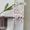 Flor de campana Colgante Lirio del valle Carrillón de viento artificial Flor artificial Flor colgante de alta gama Arreglo de flores de glicinia Flor falsa Flor de seda