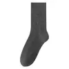 Calcetines grises para mujer, calcetines de media pantorrilla de moda, calcetines de algodón de color liso para otoño e invierno, estilo ballet japonés combinados con zapatillas de entrenamiento alemanas, puño suelto apilado
