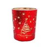 Potes de Vidro para Velas com Logo Vazado Gravado Banhado por Dentro e por Fora Copos de Vidro para Cera de Aromaterapia Natal