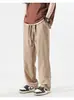 Pantalones Casuales con Botones para Hombre, Nuevo Estilo Americano High Street de Primavera y Otoño, Pantalones Rectos Holgados, Pantalones Largos Deportivos de Pierna Ancha de Secado Rápido, Modernos