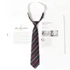Corbata Jk Borgoña para Mujer, Estilo Japonés, Corbata de Rayas Perezosas Sin Nudo, Uniforme Académico, Foto de Graduación, Accesorio de Uniforme Escolar