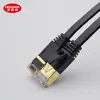 Cabo Ethernet Plano Categoria 7 Cat7 10Gbps Cobre Puro Par Trançado Blindado Cabo Plano 0,5 - 30m Banda Larga Atacado