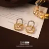 Brincos de tarracha de camélia com gota de óleo cravejados de diamantes vintage com pino de prata, estilo elegante francês, brincos versáteis, brincos modernos e de alta qualidade