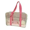 Bolsa de Maquillaje Grande de Color Bloqueado Color Macaron, Bolsa Conveniente de Almacenamiento para Viaje, Neceser Transparente de PVC