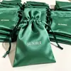 Bolsa de Armazenamento de Seda Acetato à Prova de Poeira para Joias Bolsa Pequena de Tecido com Cordão para Cosméticos Logotipo Imprimível