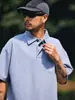 Serie Minimalista Trs 26Ss Tejido Roman Mezclado Silueta Sencilla, Suave y Cómoda Camisa Polo de Manga Corta para Hombres y Mujeres