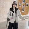 Chaqueta Cortavientos con Capucha de Bloques de Color para Niñas Estilo Primavera y Otoño para Niños Medianos y Grandes Chaqueta Casual Versátil Holgada Tendencia Fresca Top Otoño