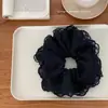 Scrunchie de Renda Bordado Floral Estilo Coreano Pequeno Estilo Chanel Novo Toque de Luxo Rabo de Cavalo Baixo Acessório de Cabelo Deslumbrante Elástico de Cabelo Mulheres