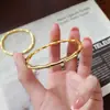 Pulsera de Bambú de Acero de Titanio para Mujer, Pulsera de Oro de 18 Quilates de Alta Gama que No Se Desvanece, Pulsera de Pareja Moderna y Sencilla, Joyería Popular para la Mano