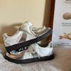 Zapatillas Retro de Suela Gruesa Estilo Hong Kong para Mujer, Novedad Otoño 2026 Zapatos Blancos Suaves con Adorno de Encaje, Versátiles Zapatos de Entrenamiento Casuales Alemanes