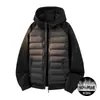 Chaqueta de plumón ligera con capucha, diseño patchwork a prueba de frío, 90% plumón de pato, para hombre y mujer, invierno casual, para parejas, abrigo cálido, estilo moderno